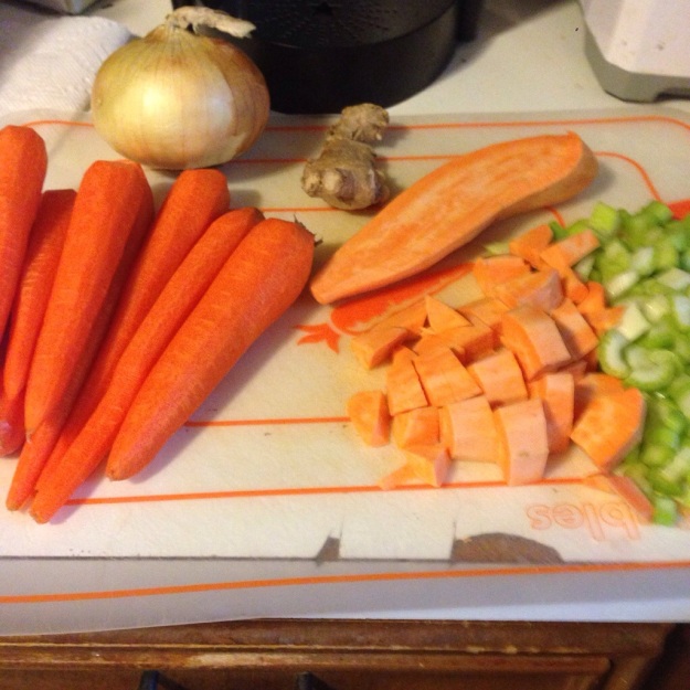 Ingredients for Carrot Yam Ginger Soup