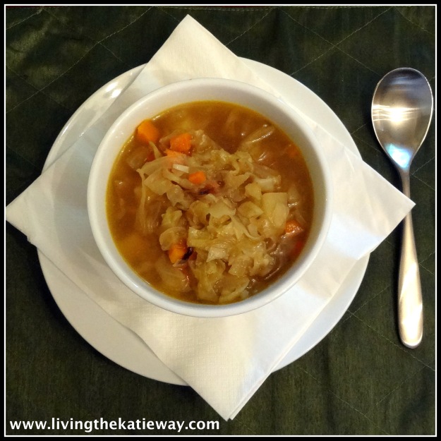 Last week's batch of cabbage soup yielded several servings for the freezer!